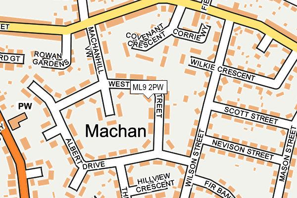 ML9 2PW map - OS OpenMap – Local (Ordnance Survey)