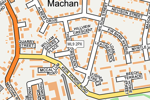 ML9 2PX map - OS OpenMap – Local (Ordnance Survey)