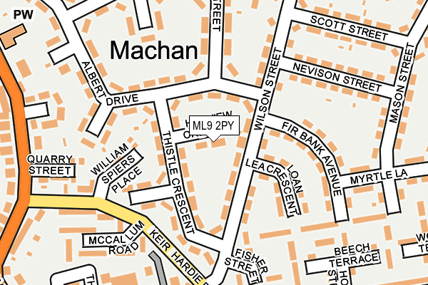 ML9 2PY map - OS OpenMap – Local (Ordnance Survey)