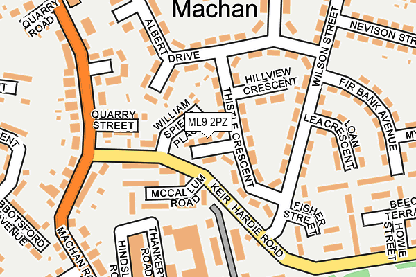 ML9 2PZ map - OS OpenMap – Local (Ordnance Survey)