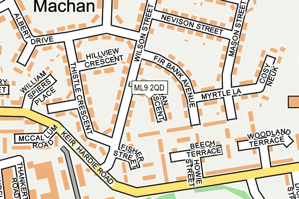 ML9 2QD map - OS OpenMap – Local (Ordnance Survey)