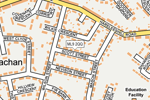 ML9 2QQ map - OS OpenMap – Local (Ordnance Survey)