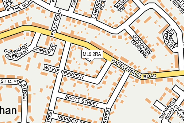 ML9 2RA map - OS OpenMap – Local (Ordnance Survey)