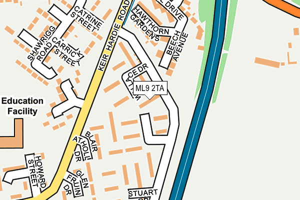 ML9 2TA map - OS OpenMap – Local (Ordnance Survey)
