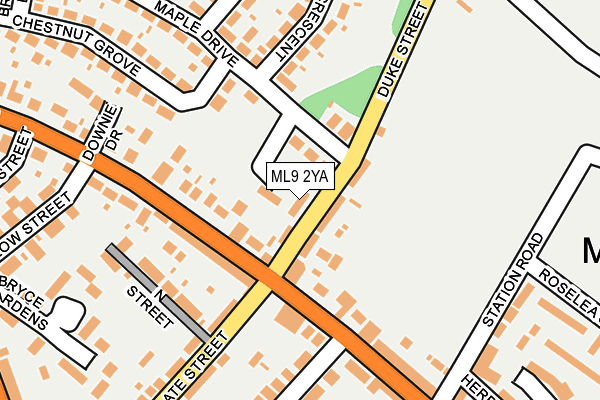 ML9 2YA map - OS OpenMap – Local (Ordnance Survey)