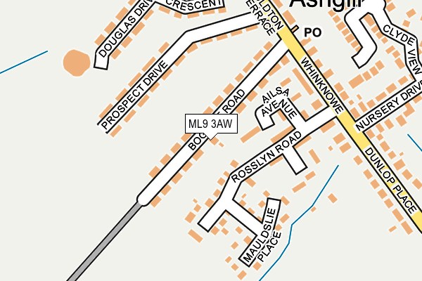 ML9 3AW map - OS OpenMap – Local (Ordnance Survey)