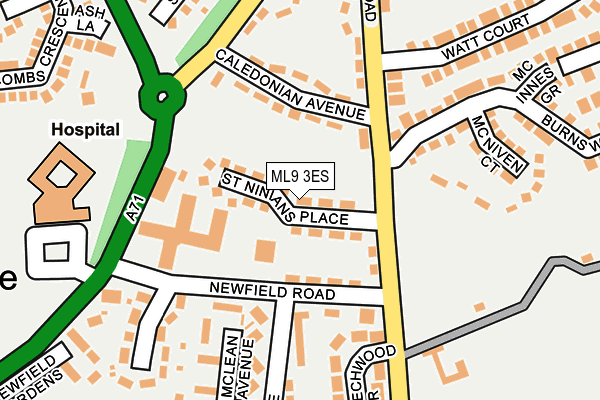 ML9 3ES map - OS OpenMap – Local (Ordnance Survey)
