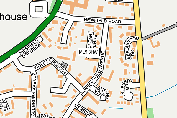 ML9 3HW map - OS OpenMap – Local (Ordnance Survey)