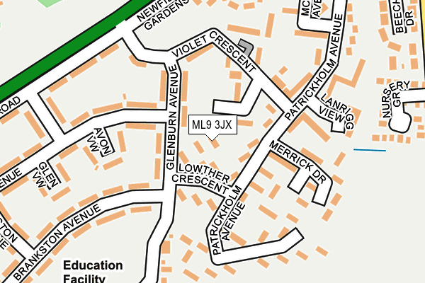 ML9 3JX map - OS OpenMap – Local (Ordnance Survey)