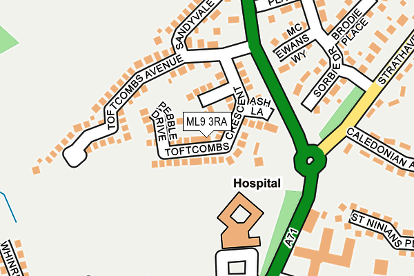 ML9 3RA map - OS OpenMap – Local (Ordnance Survey)