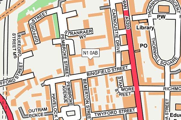 N1 0AB map - OS OpenMap – Local (Ordnance Survey)