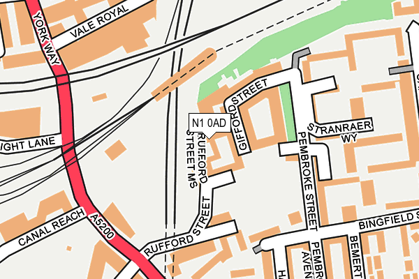 N1 0AD map - OS OpenMap – Local (Ordnance Survey)