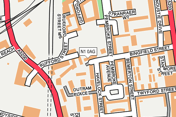 N1 0AG map - OS OpenMap – Local (Ordnance Survey)