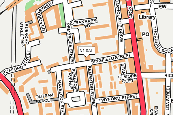 N1 0AL map - OS OpenMap – Local (Ordnance Survey)