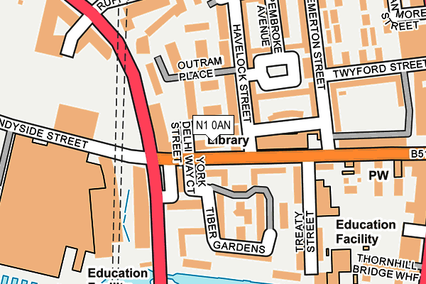 N1 0AN map - OS OpenMap – Local (Ordnance Survey)