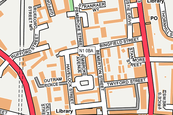 N1 0BA map - OS OpenMap – Local (Ordnance Survey)