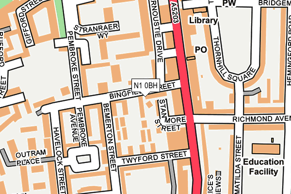 N1 0BH map - OS OpenMap – Local (Ordnance Survey)