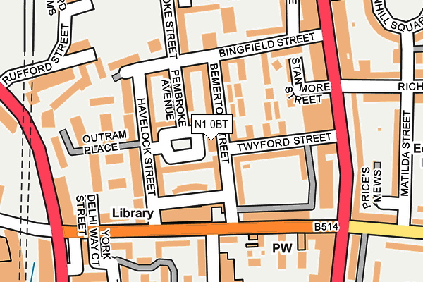 N1 0BT map - OS OpenMap – Local (Ordnance Survey)