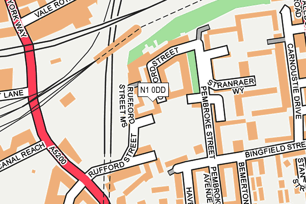 N1 0DD map - OS OpenMap – Local (Ordnance Survey)