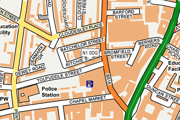 N1 0DG map - OS OpenMap – Local (Ordnance Survey)
