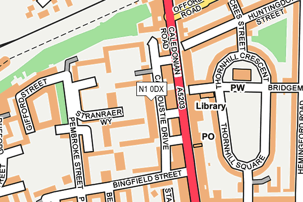 N1 0DX map - OS OpenMap – Local (Ordnance Survey)