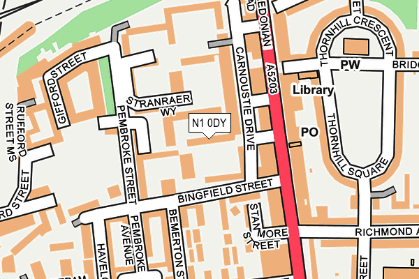 N1 0DY map - OS OpenMap – Local (Ordnance Survey)
