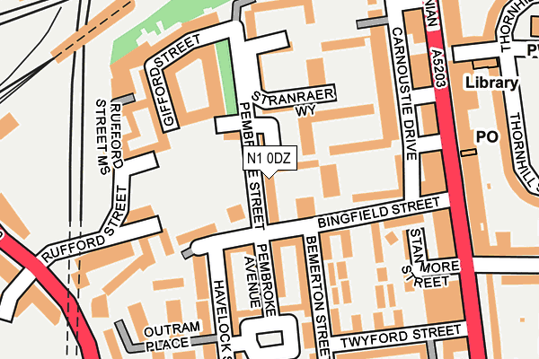 N1 0DZ map - OS OpenMap – Local (Ordnance Survey)