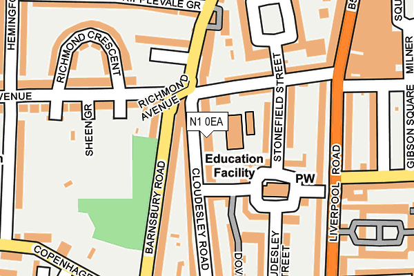 N1 0EA map - OS OpenMap – Local (Ordnance Survey)