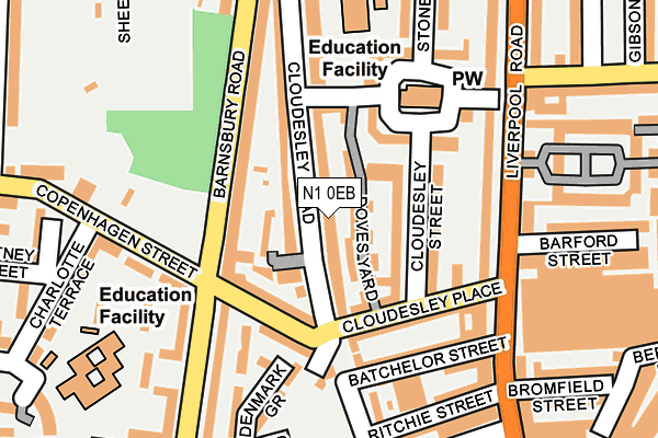 N1 0EB map - OS OpenMap – Local (Ordnance Survey)