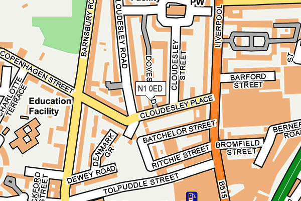 N1 0ED map - OS OpenMap – Local (Ordnance Survey)