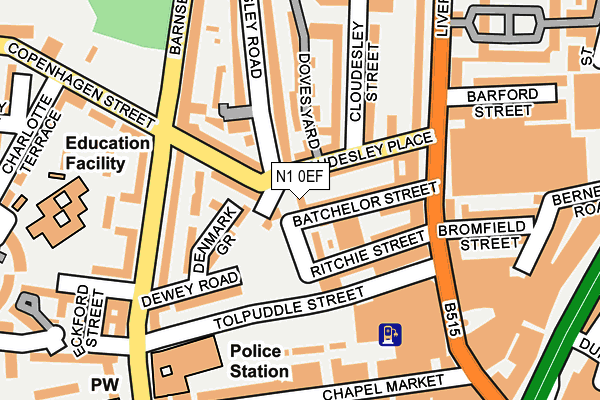 N1 0EF map - OS OpenMap – Local (Ordnance Survey)