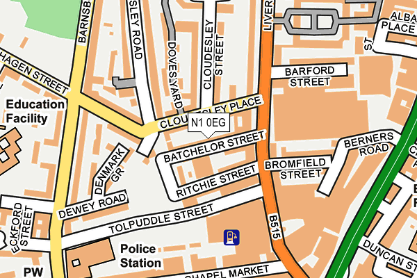 N1 0EG map - OS OpenMap – Local (Ordnance Survey)