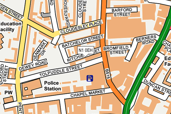 N1 0EH map - OS OpenMap – Local (Ordnance Survey)