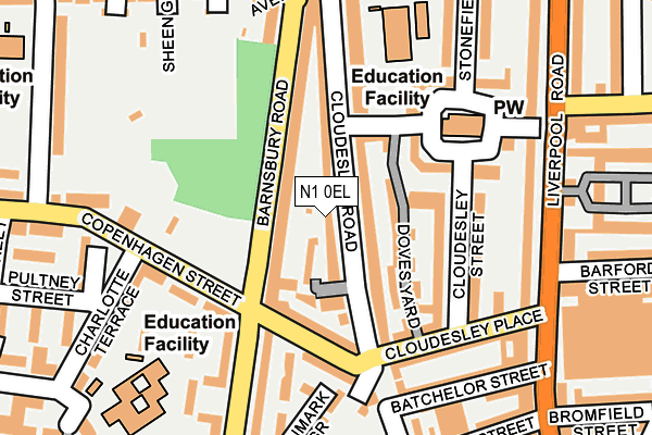 N1 0EL map - OS OpenMap – Local (Ordnance Survey)