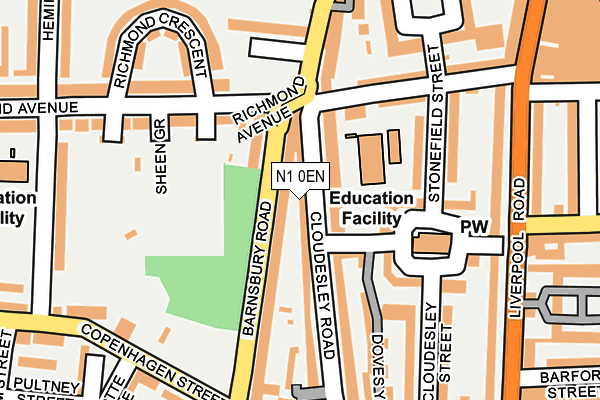 N1 0EN map - OS OpenMap – Local (Ordnance Survey)
