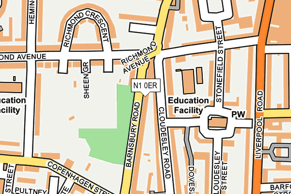 N1 0ER map - OS OpenMap – Local (Ordnance Survey)