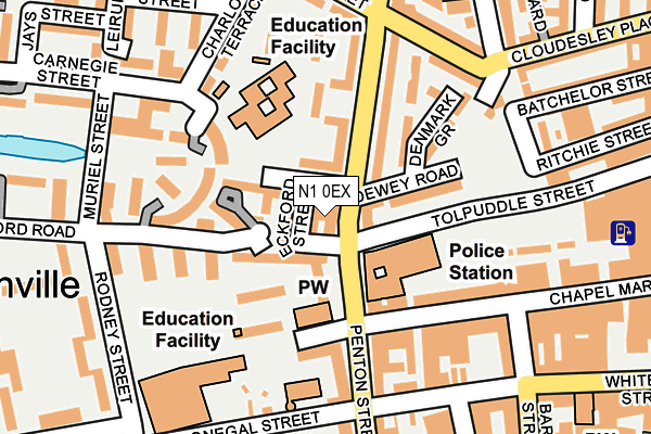 N1 0EX map - OS OpenMap – Local (Ordnance Survey)