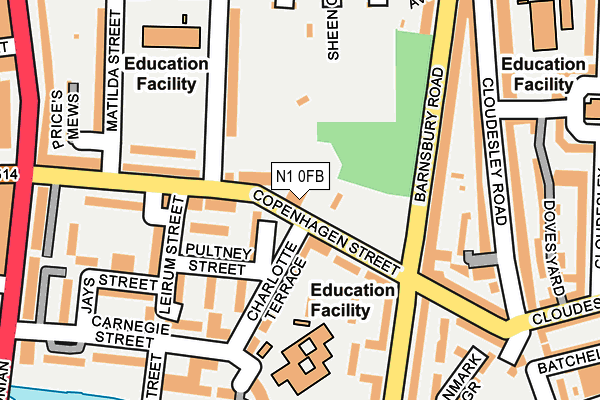 N1 0FB map - OS OpenMap – Local (Ordnance Survey)