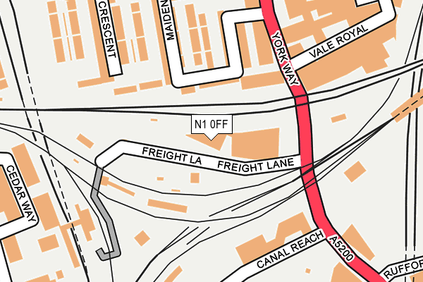 N1 0FF map - OS OpenMap – Local (Ordnance Survey)