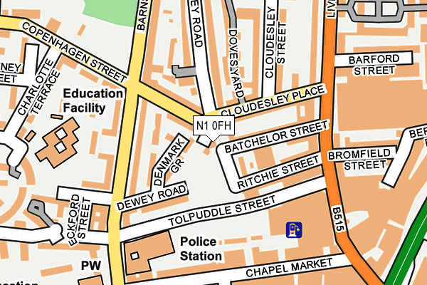 N1 0FH map - OS OpenMap – Local (Ordnance Survey)