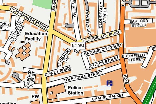 N1 0FJ map - OS OpenMap – Local (Ordnance Survey)