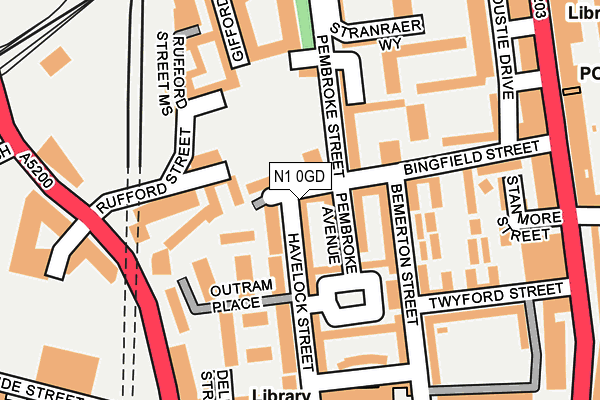 N1 0GD map - OS OpenMap – Local (Ordnance Survey)