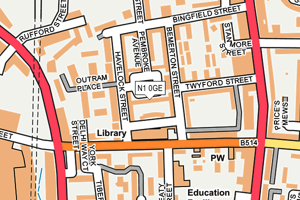 N1 0GE map - OS OpenMap – Local (Ordnance Survey)
