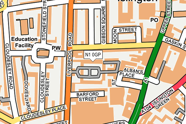 N1 0GP map - OS OpenMap – Local (Ordnance Survey)