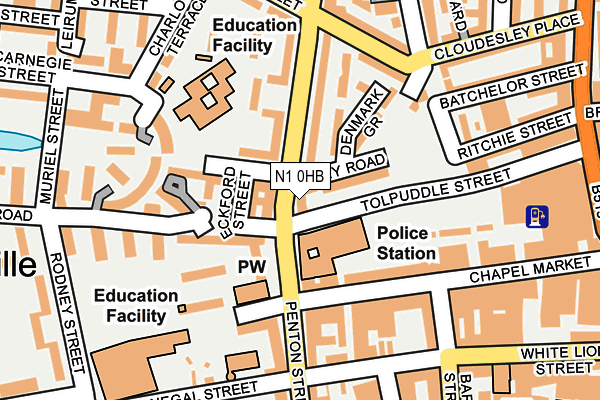 N1 0HB map - OS OpenMap – Local (Ordnance Survey)