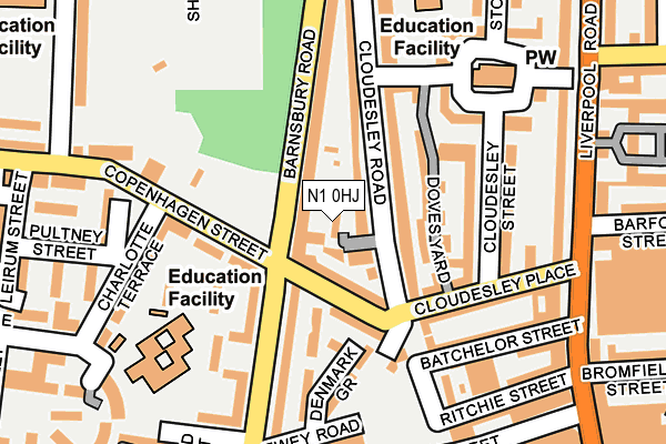 N1 0HJ map - OS OpenMap – Local (Ordnance Survey)