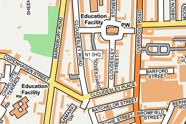 N1 0HQ map - OS OpenMap – Local (Ordnance Survey)