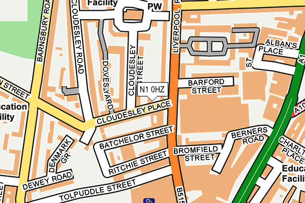 N1 0HZ map - OS OpenMap – Local (Ordnance Survey)