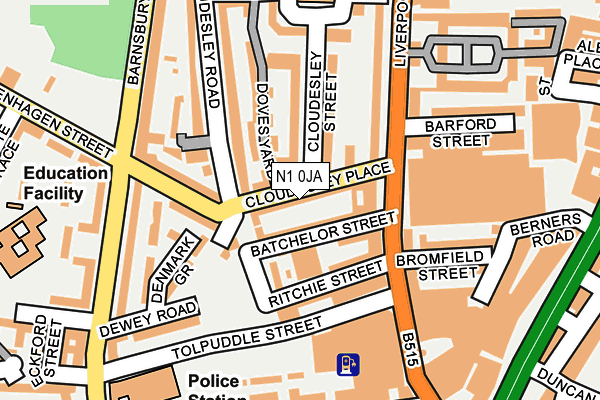 N1 0JA map - OS OpenMap – Local (Ordnance Survey)