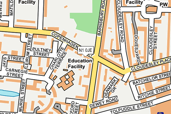 N1 0JE map - OS OpenMap – Local (Ordnance Survey)